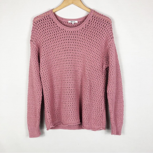Madewell Austen Chunky Knit Pullover Sweater | Dusty Pink | Size Medium - Picture 2 of 7